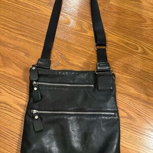 Margot Black Leather Crossbody Bag